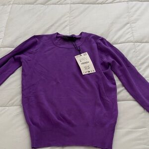 Zara Purple Crewneck Women's Sweater - Brand Unknown